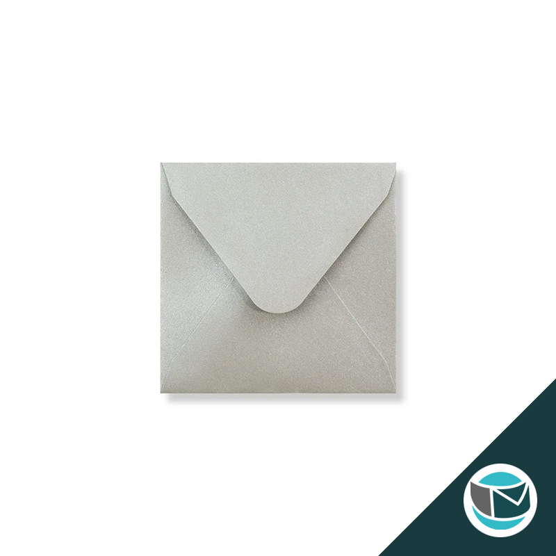 Parelmoer Envelop - 100x100 mm - Zilver Gegomd 120 grams