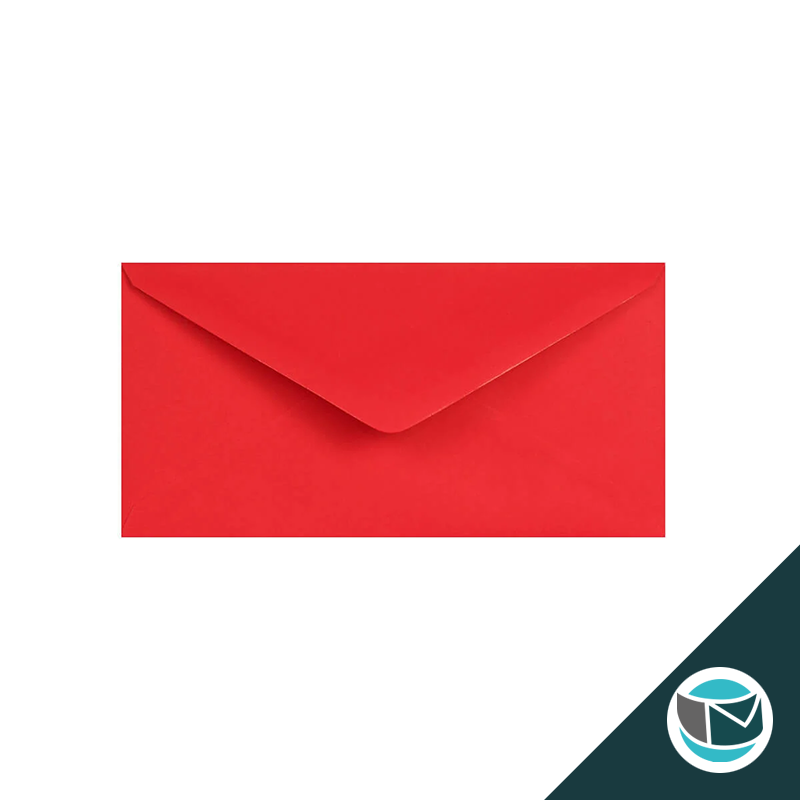 Gekleurde Premium Envelop - 110x220 mm (DL) - Rood