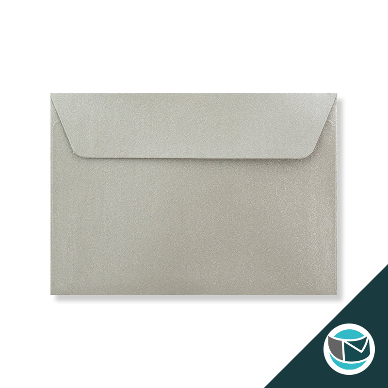 Parelmoer Envelop - 114x162 mm (C6) - Zilver Strip 120 grams
