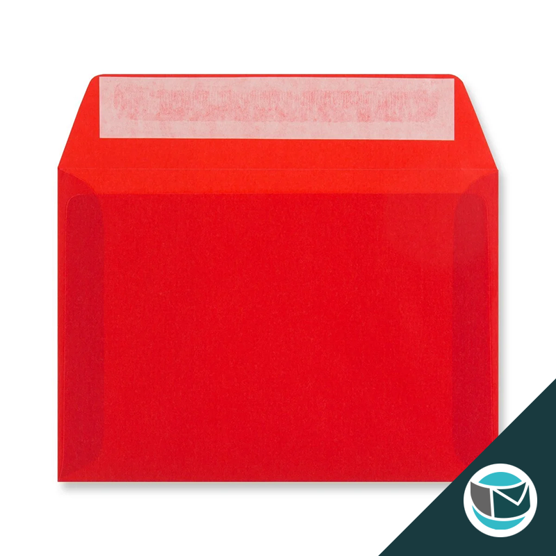 Transparante Envelop - 114x162 mm (C6) - Rood