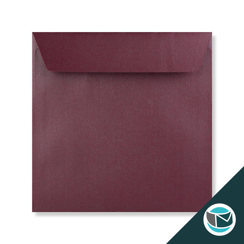 Parelmoer Envelop - 155x155 mm - Aubergine Strip 120 grams