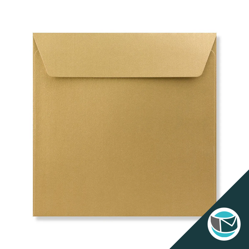 Parelmoer Envelop - 155x155 mm - Goud Strip 120 grams