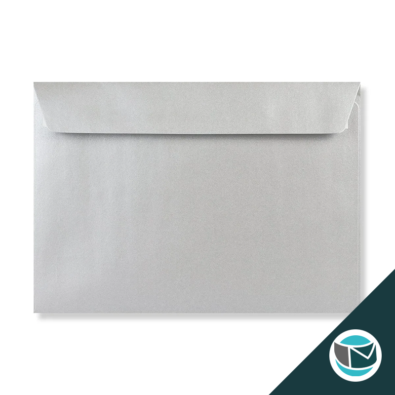 Luxe Wenskaart Envelop - 162x229 mm (C5) - Zilver Strip