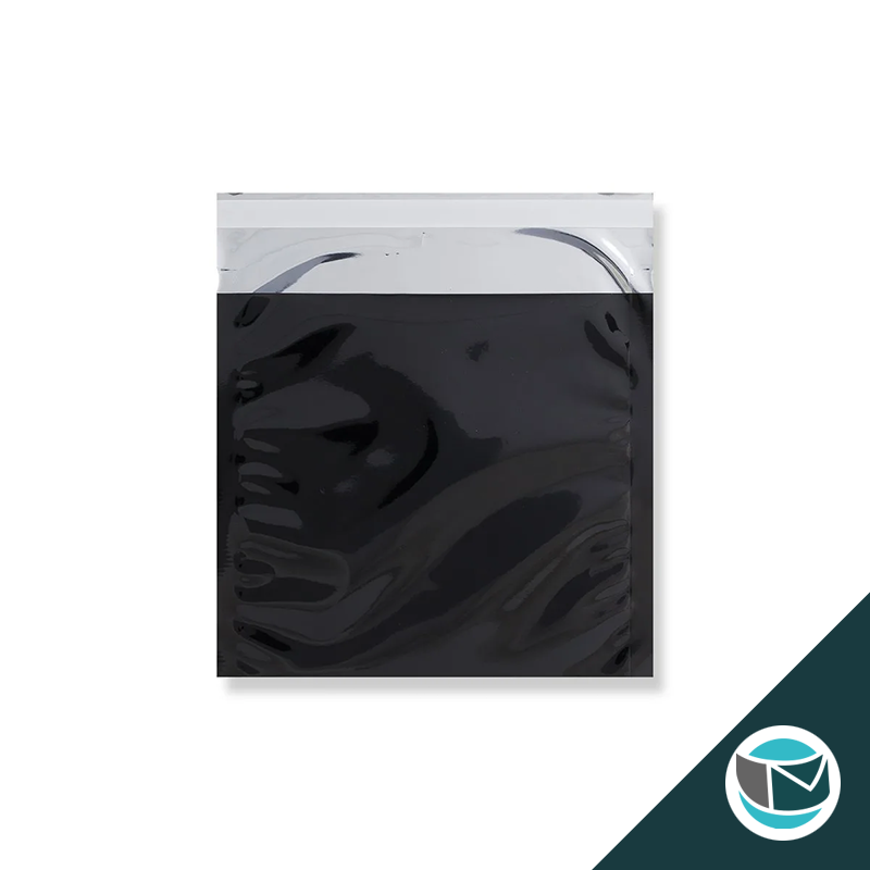 Metallic Folie Envelop (Glans) - 165x165 mm - Zwart