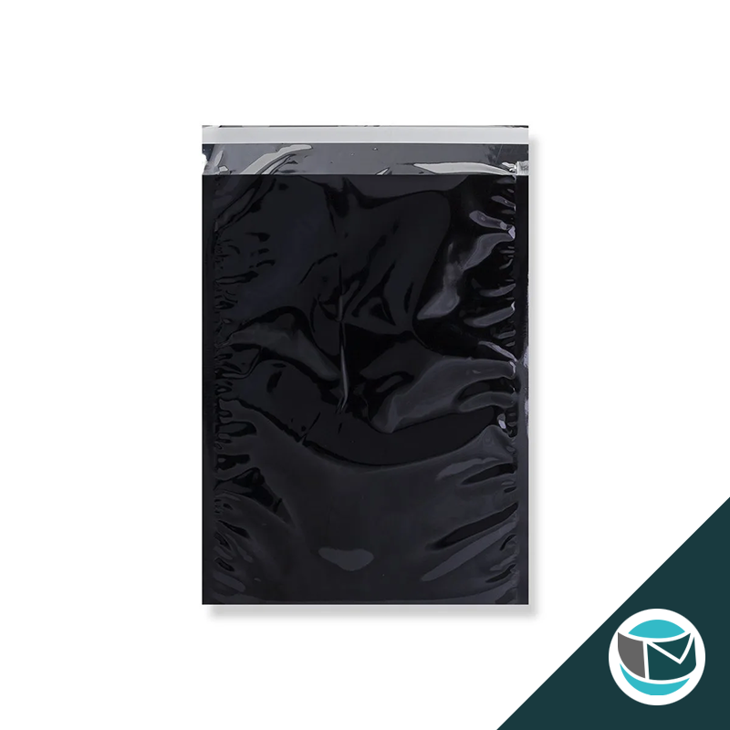 Metallic Folie Envelop (Glans) - 324x229 mm (C4) - Zwart
