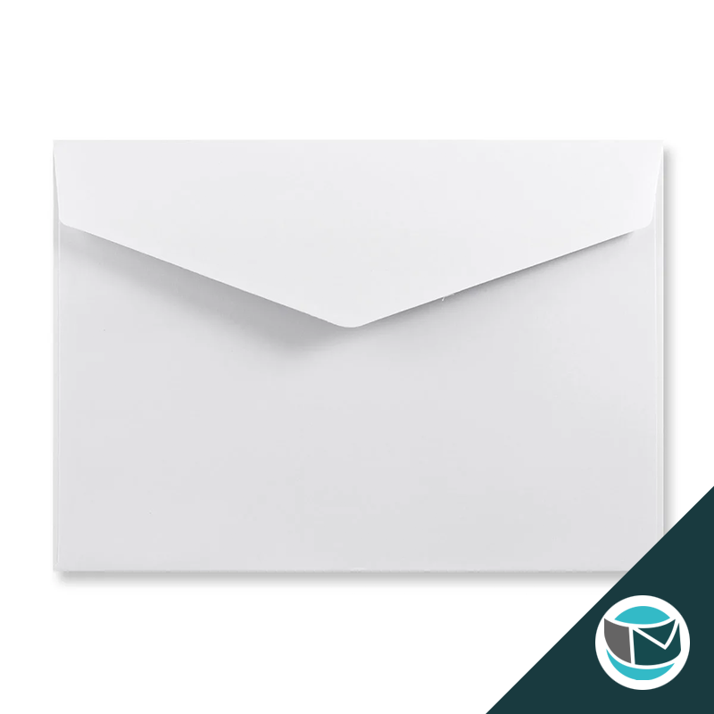 Wenskaart Envelop met Puntklep Strip - 62x94 mm - Wit