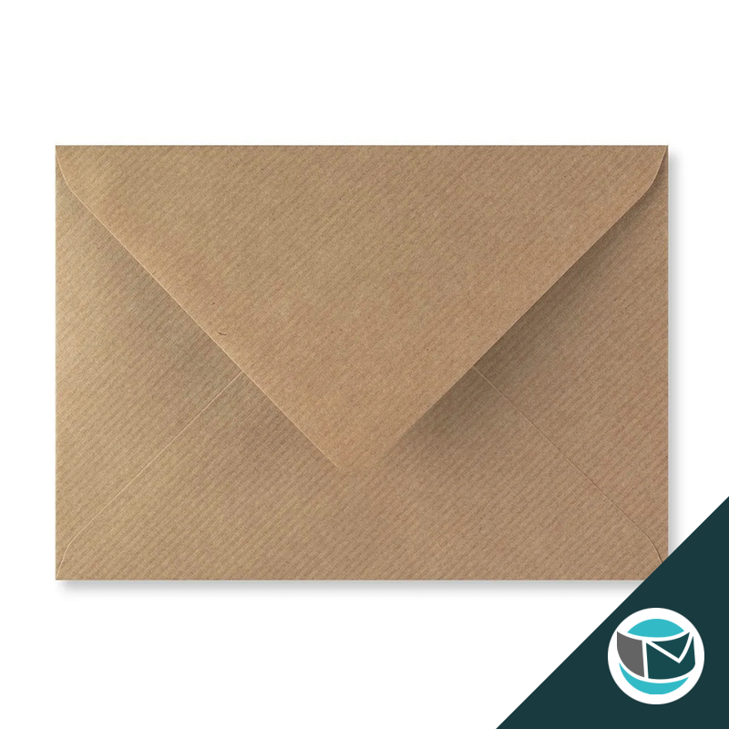 Gerecyclede Gestreepte Kraft Envelop - 162x229 mm (C5)