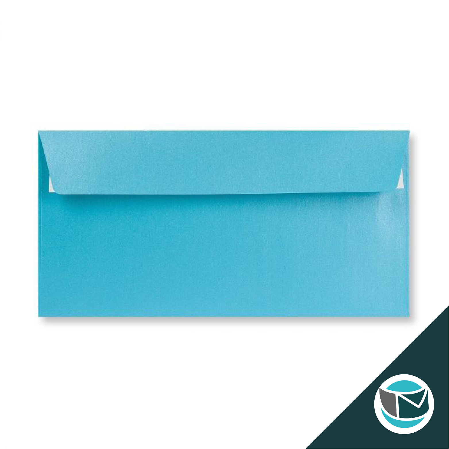 Parelmoer Envelop - 110x220 mm - Lichtblauw Strip
