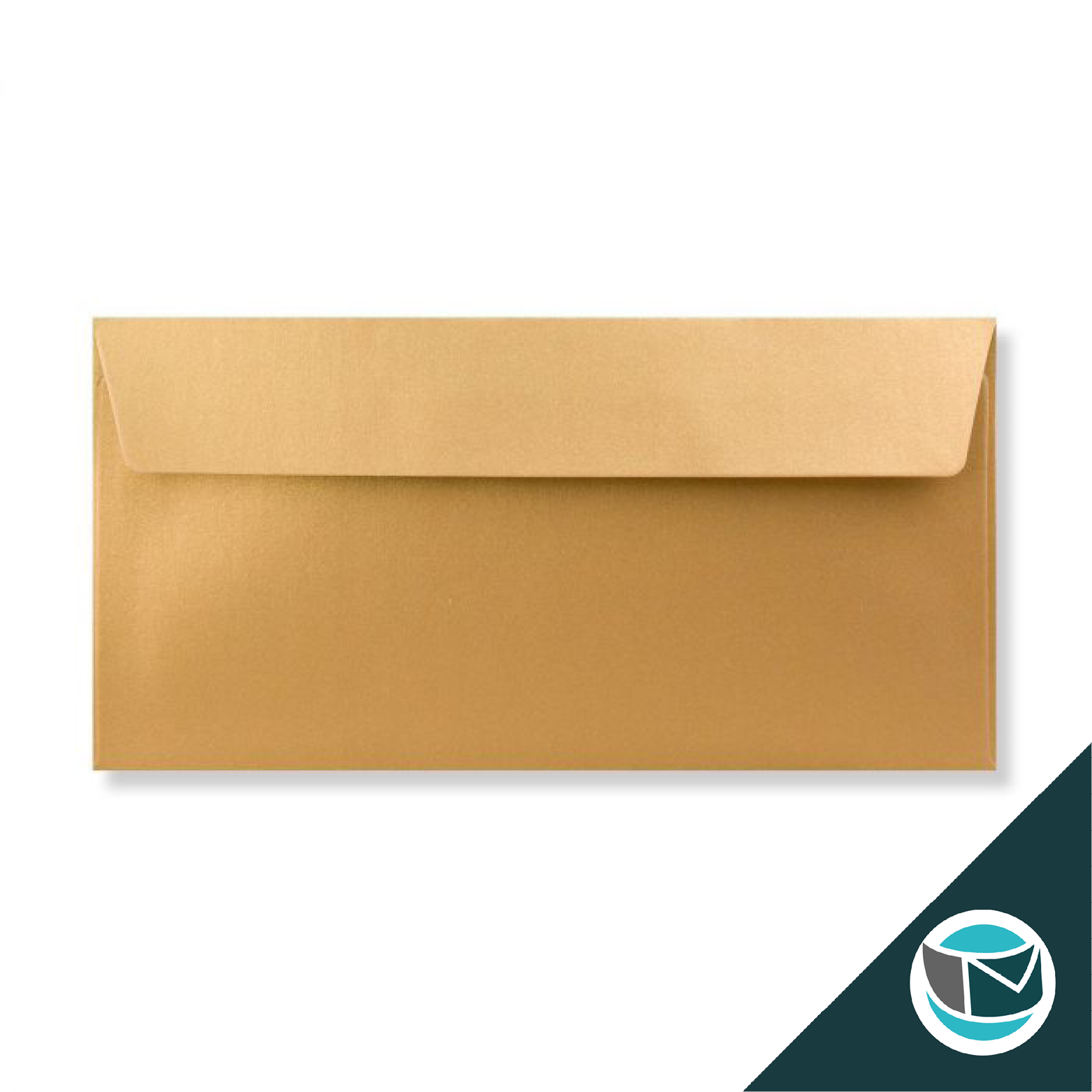 Parelmoer Envelop - 110x220 mm - Goud Strip