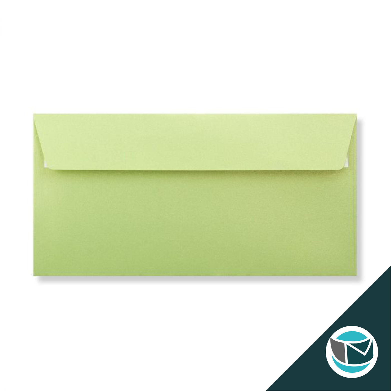 Parelmoer Envelop - 110x220 mm - Lime Strip