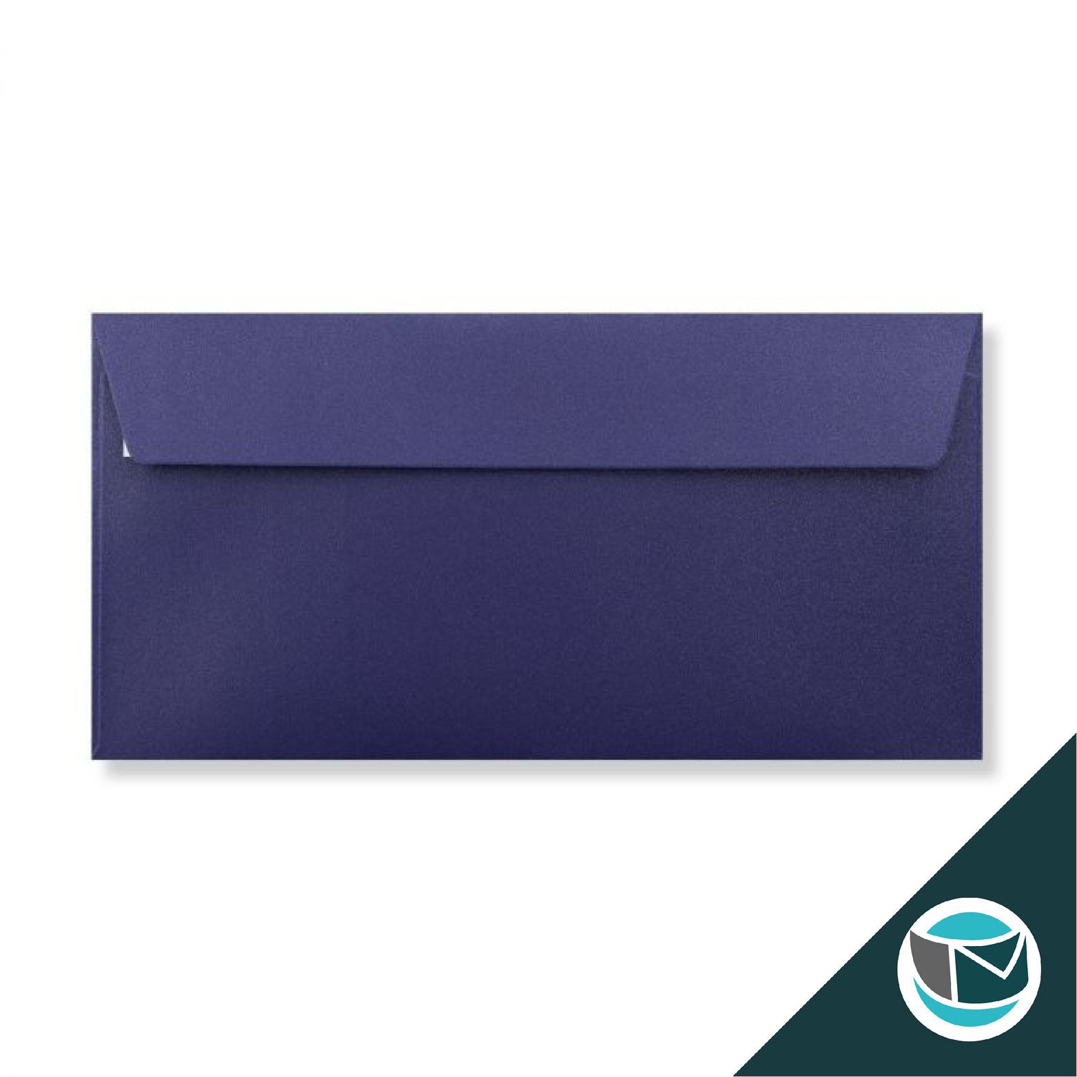Parelmoer Envelop - 110x220 mm- Blauw Strip