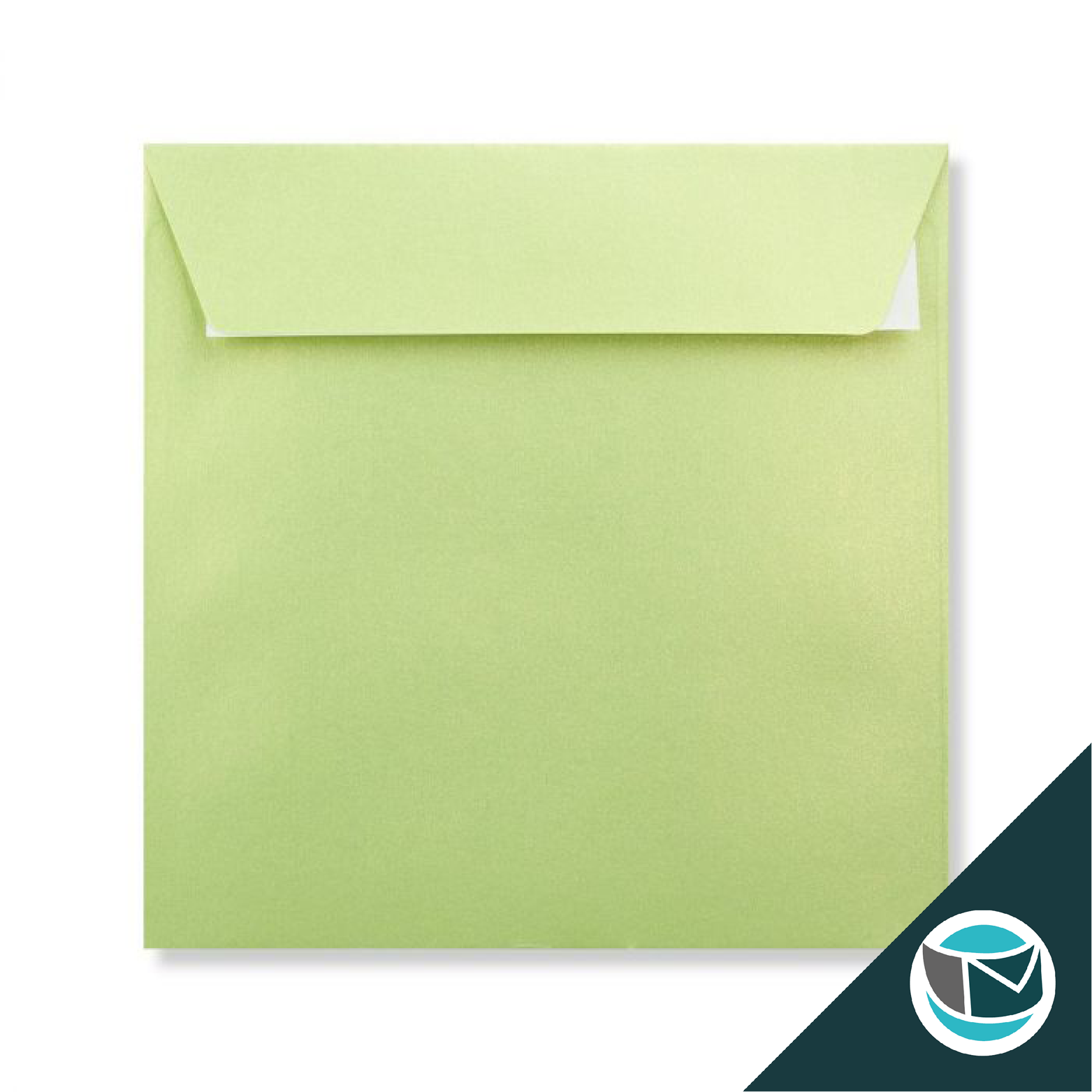 Parelmoer Envelop - 155x155 mm - Lime