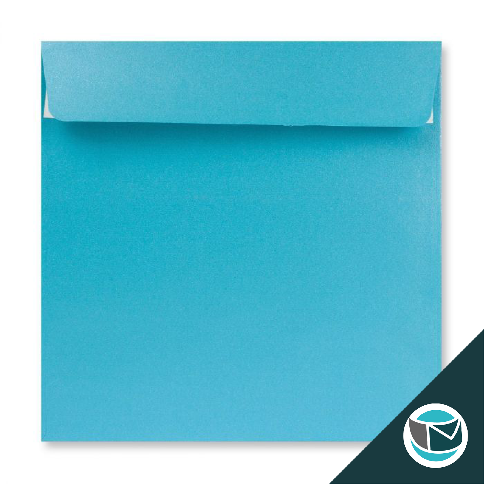 Parelmoer Envelop - 170x170 mm - Lichtblauw Strip