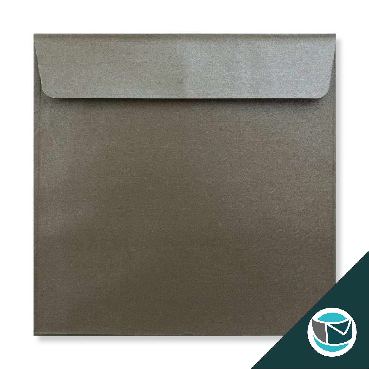 Parelmoer Envelop - 170x170 mm - Donkerzilver Strip