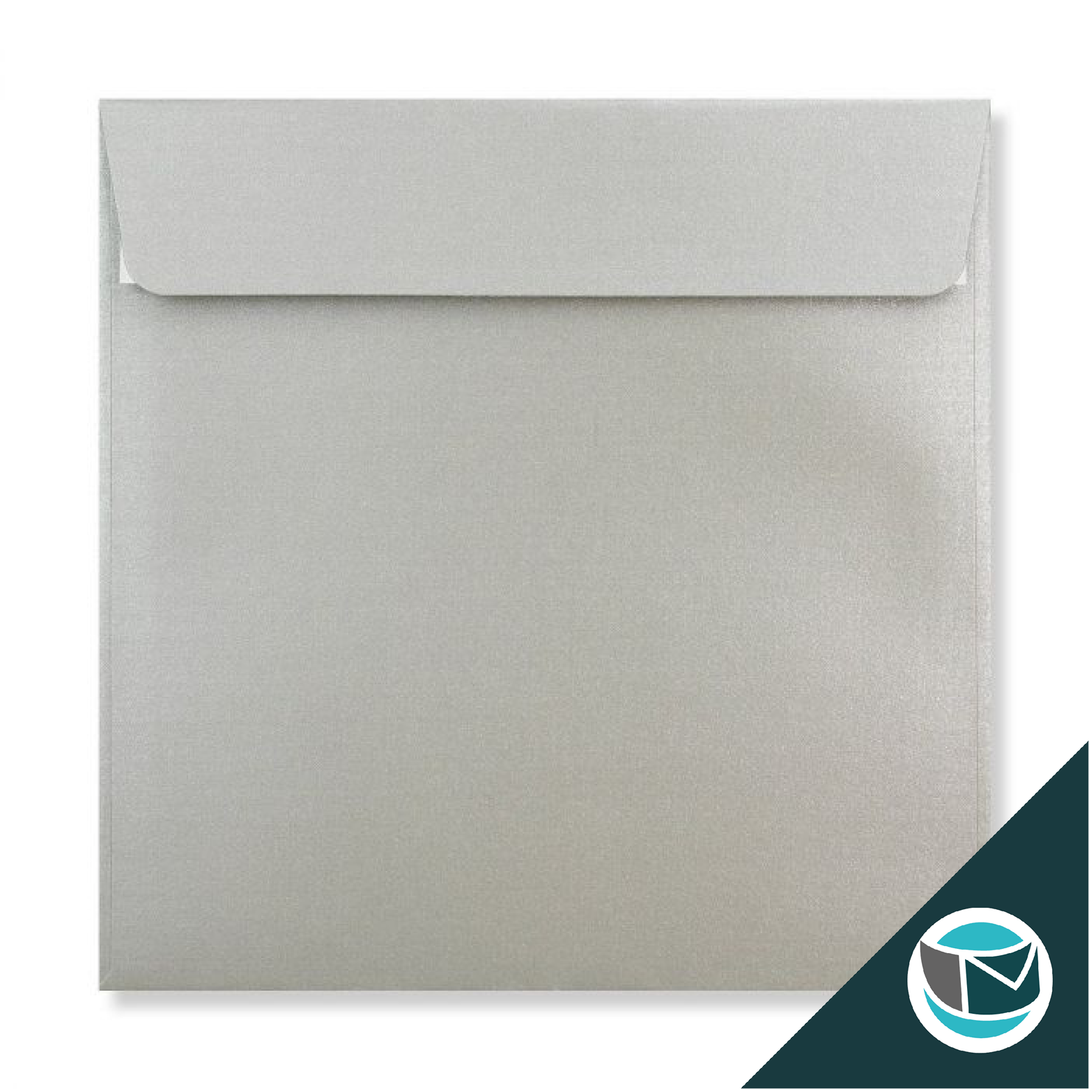 Parelmoer Envelop - 170x170 mm - Zilver Strip