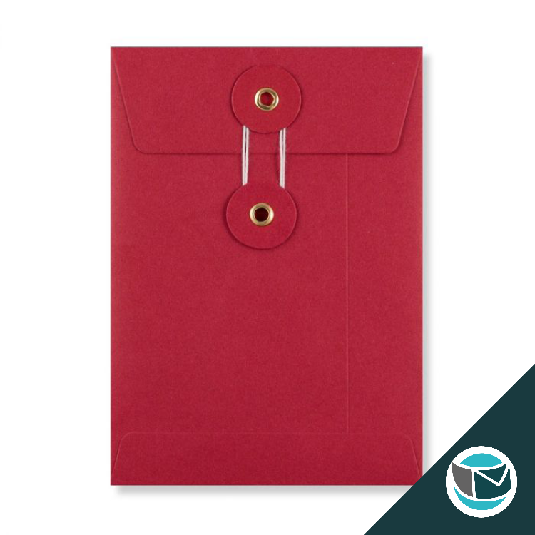 Envelop met Japanse Sluiting - 162x114x25 mm (C6) - Rood (incl. Zijvouw)