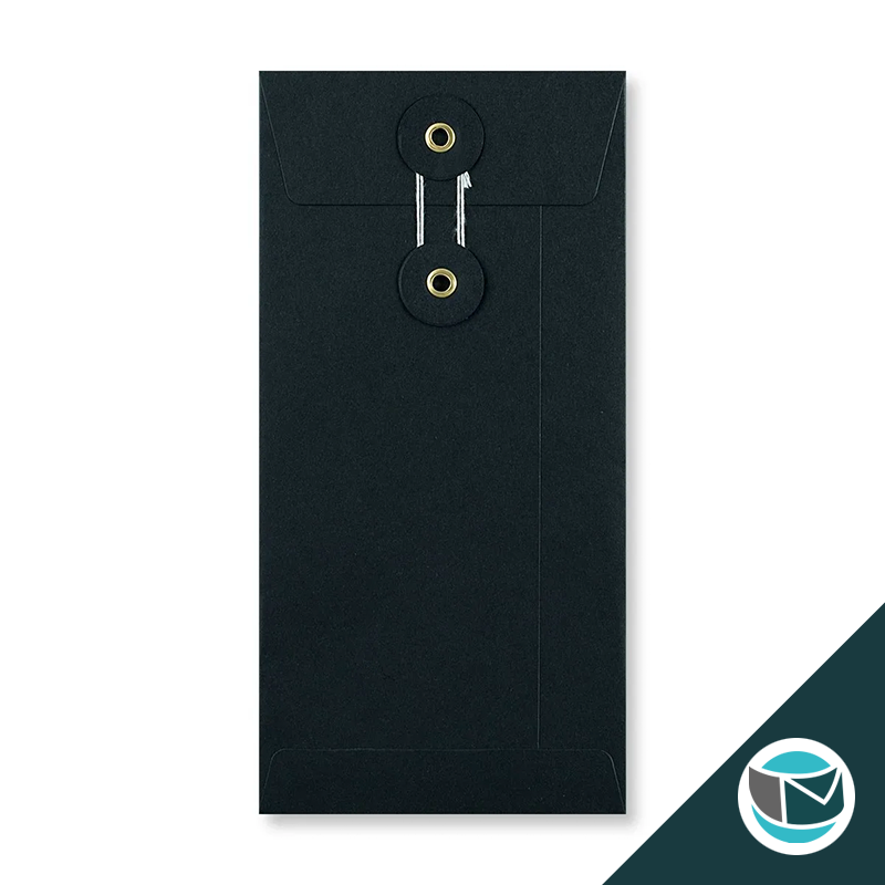 Envelop met Japanse Sluiting - 220x110x25 mm - Zwart (incl. Zijvouw)