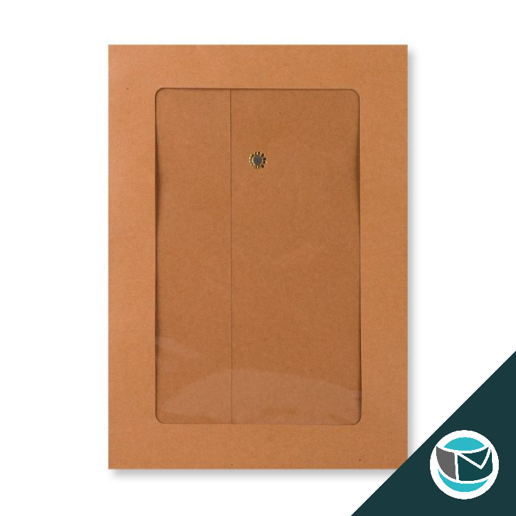 Envelop met Japanse Sluiting - 229x162 mm (C5) - Bruin (Venster)