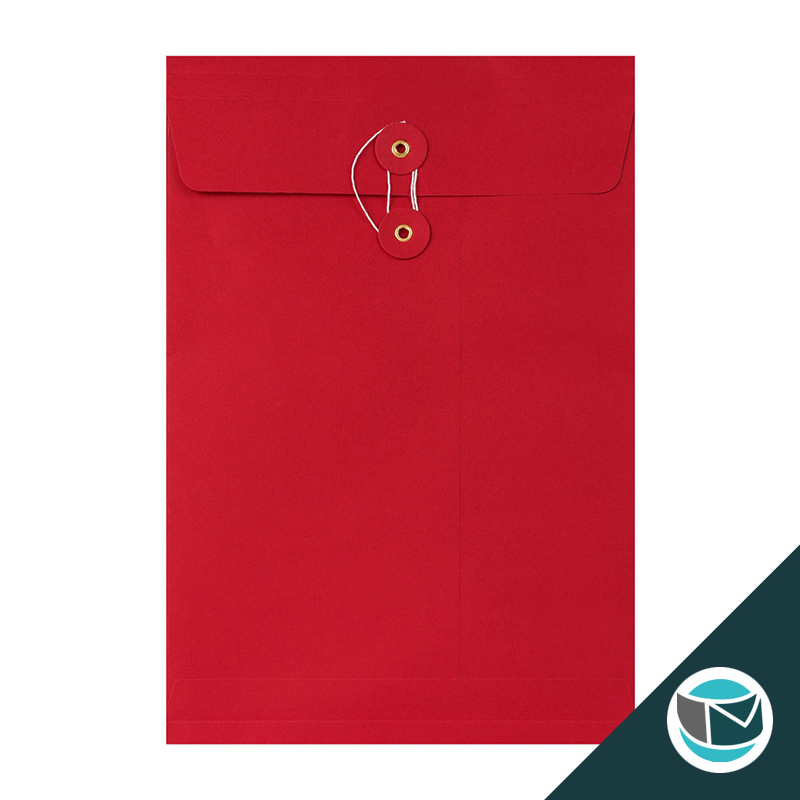 Envelop met Japanse Sluiting - 324x229x25 mm (C4) - Rood (incl. Zijvouw)