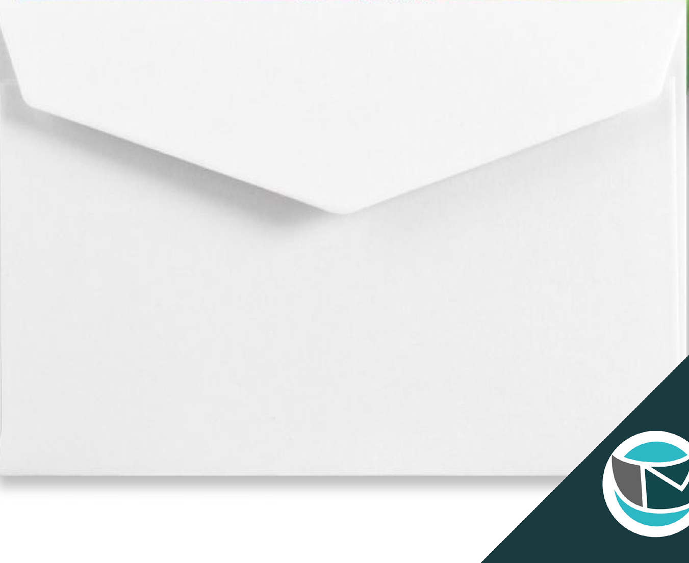 Wenskaart Envelop met Puntklep Strip - 62x94 mm - Wit