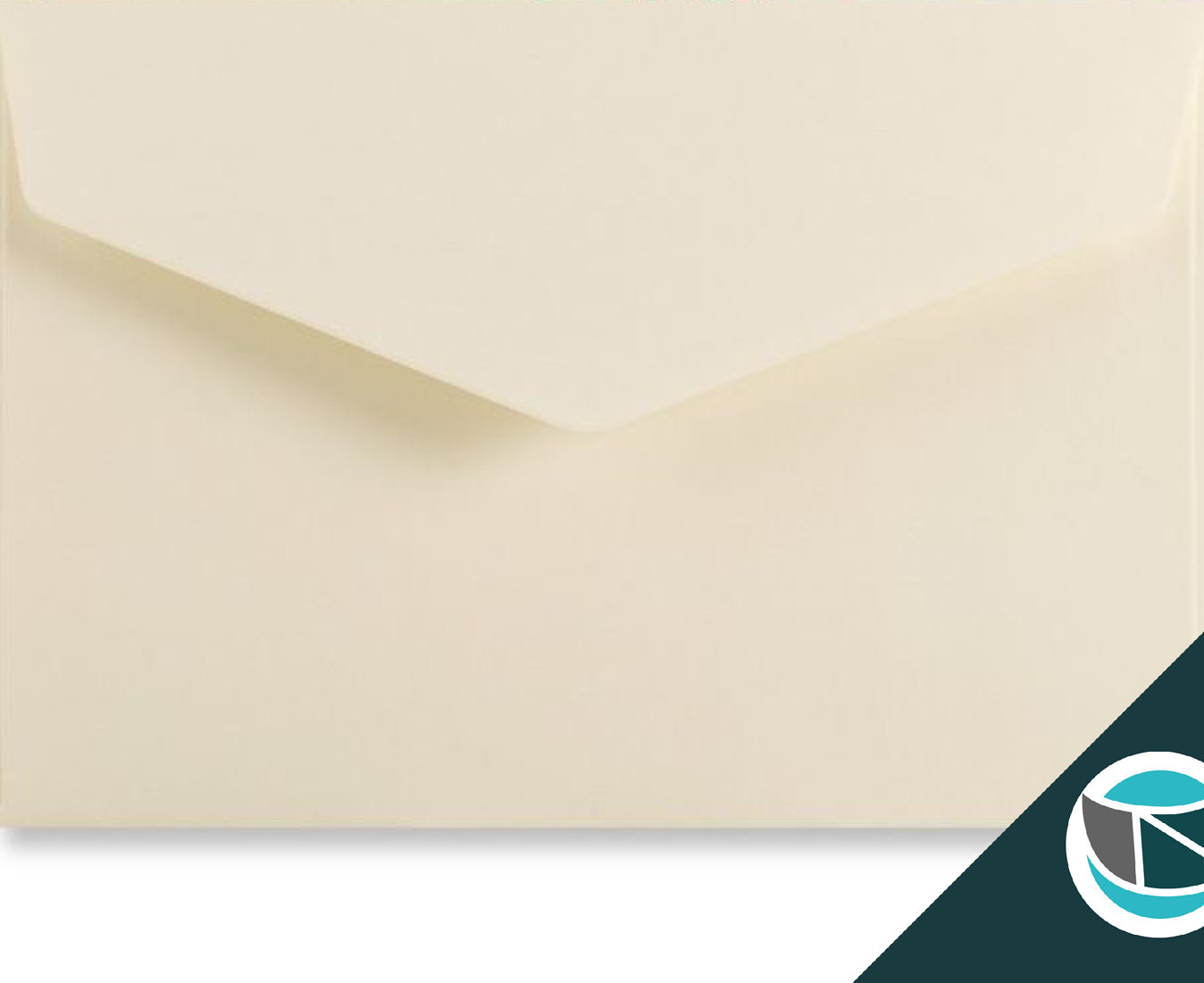 Wenskaart Envelop met Puntklep Strip - 62x94 mm - Ivoor