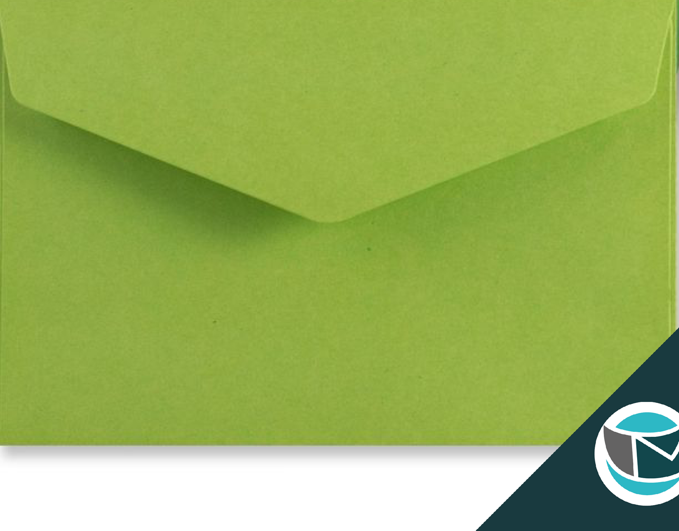 Wenskaart Envelop met Puntklep Strip - 62x94 mm - Groen