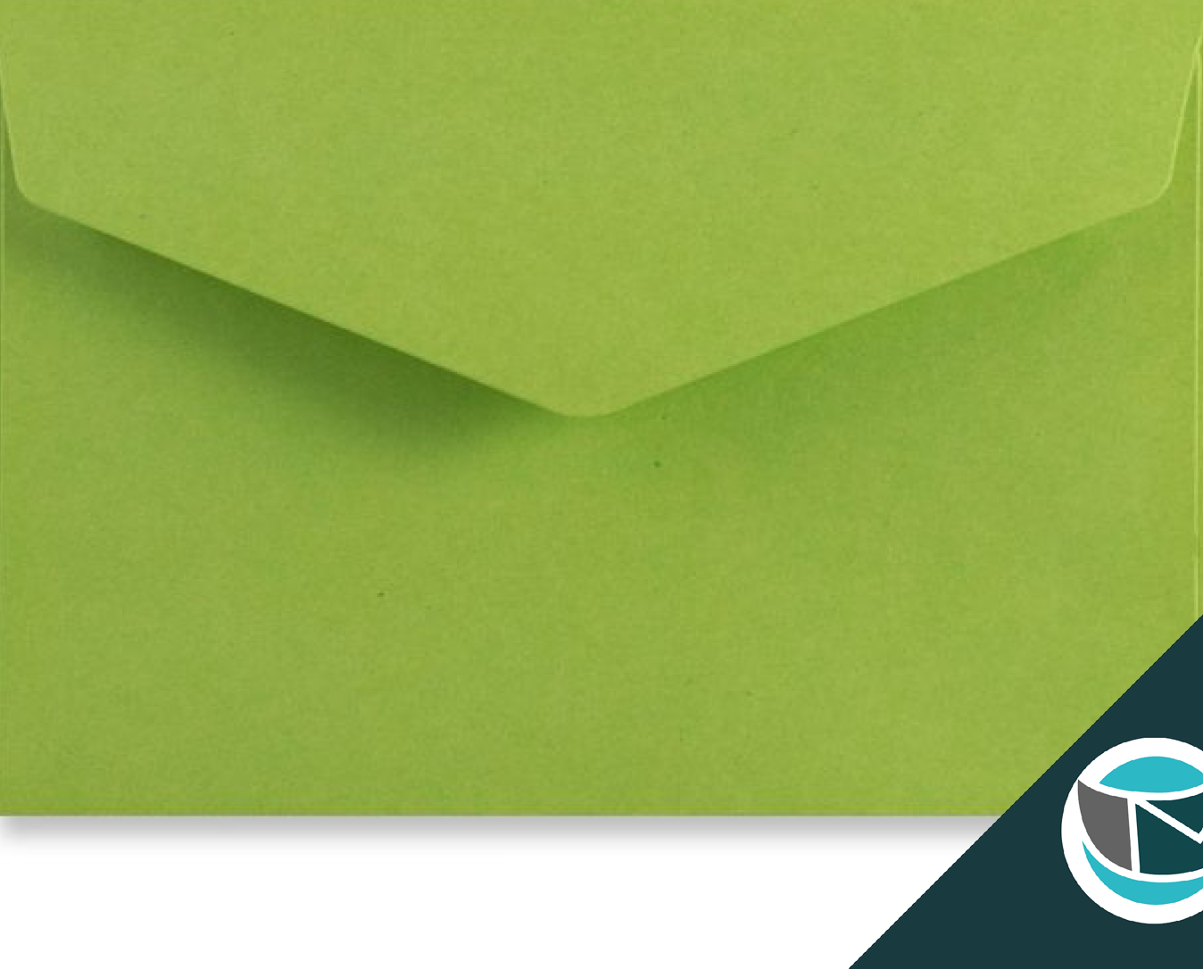 Wenskaart Envelop met Puntklep Strip - 62x94 mm - Groen