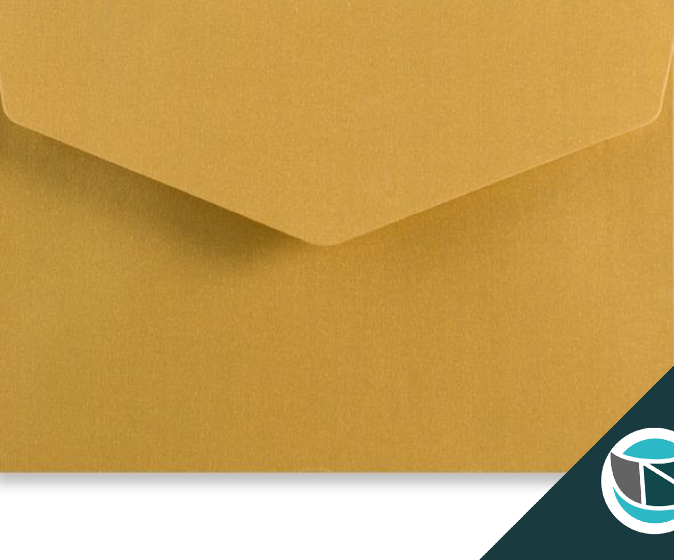 Wenskaart Envelop met Puntklep Strip - 62x94 mm - Goud