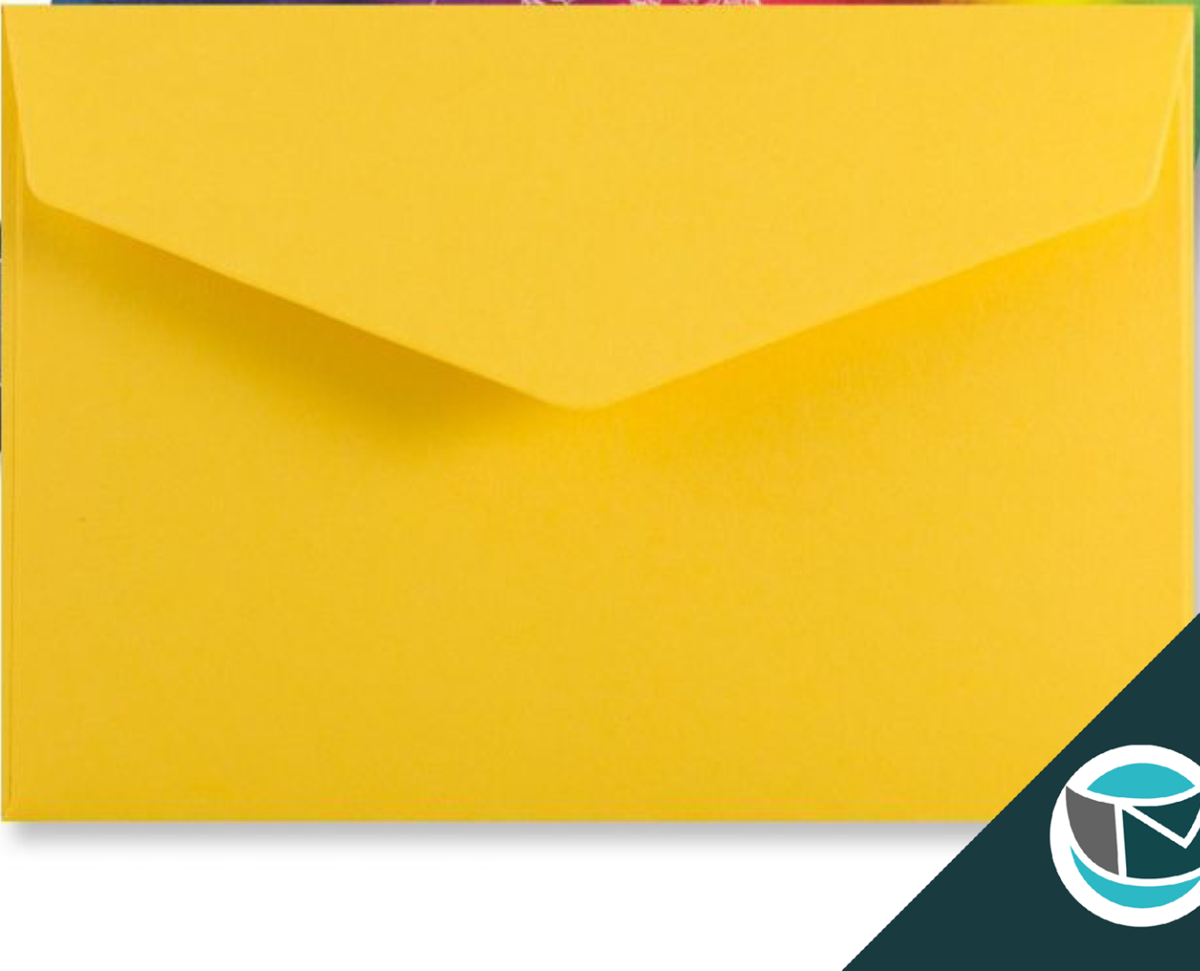 Wenskaart Envelop met Puntklep Strip - 62x94 mm - Donkergeel