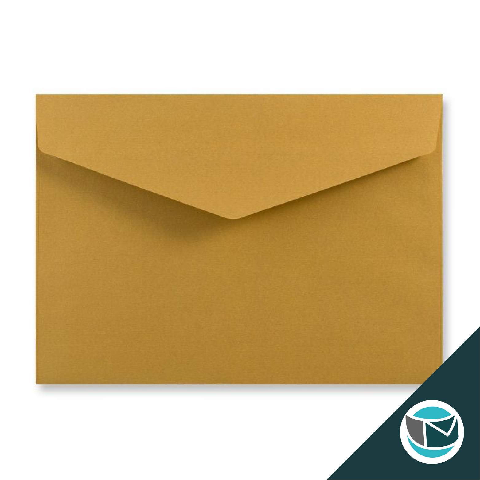 Wenskaart Envelop met Puntklep Strip - 162x229 mm (C5) - Goud