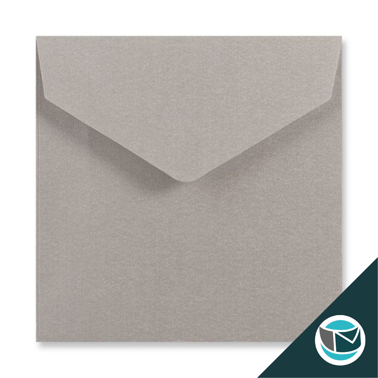 Wenskaart Envelop met Puntklep Strip - 155x155 mm - Zilver