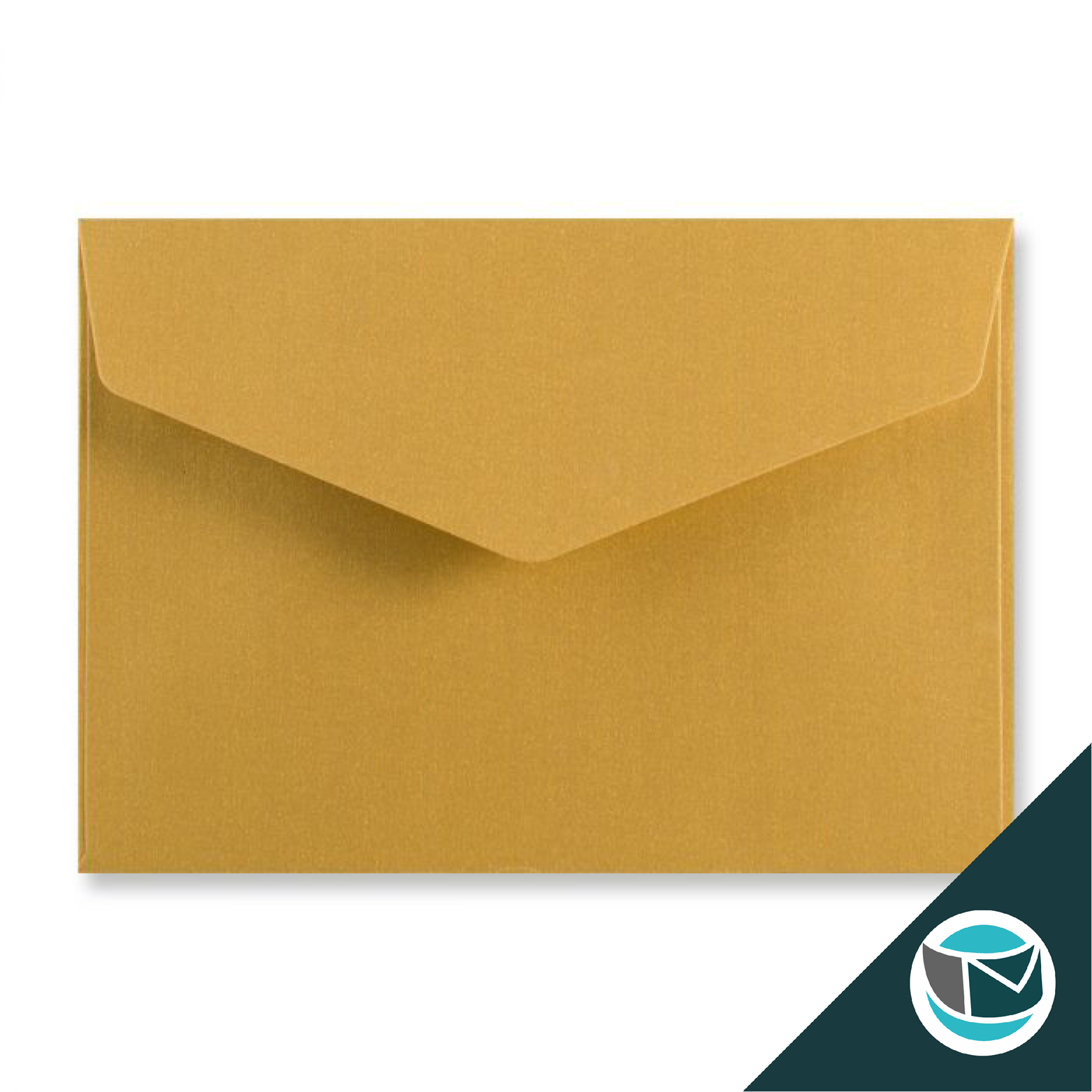 Wenskaart Envelop met Puntklep Strip - 114x162 mm (C6) - Goud