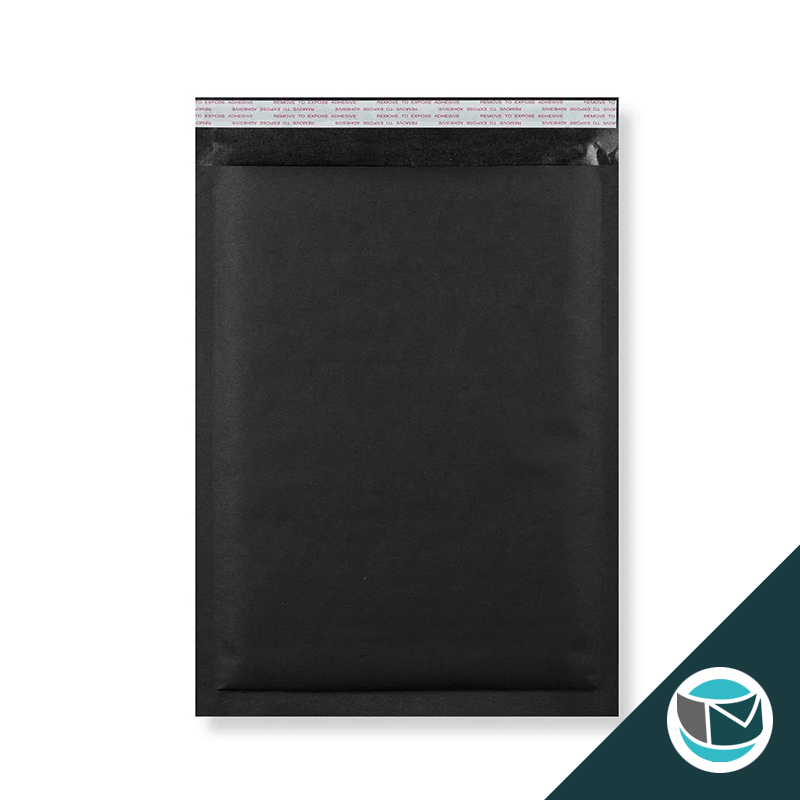 Kraft luchtkussen envelop met strip - 450x320 mm (C3) - Zwart
