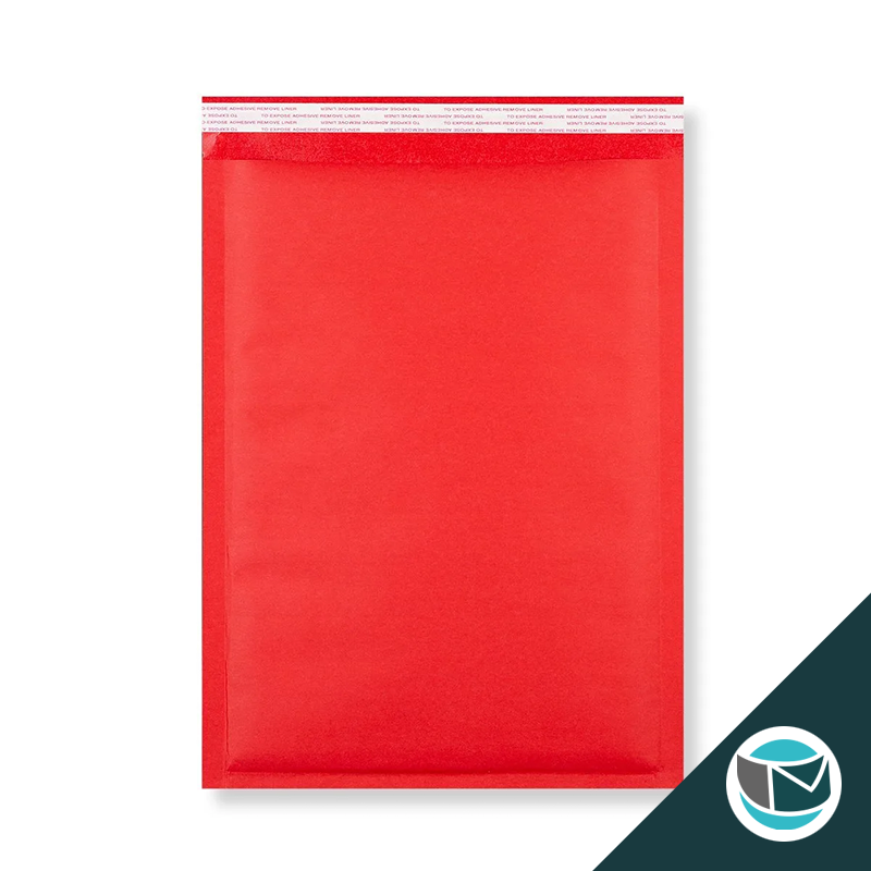 Kraft luchtkussen envelop met strip - 450x320 mm (C3) - Rood