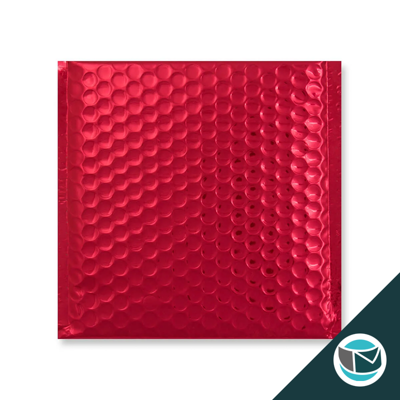 Metallic Luchtkussen Envelop - 165x165 mm - Rood