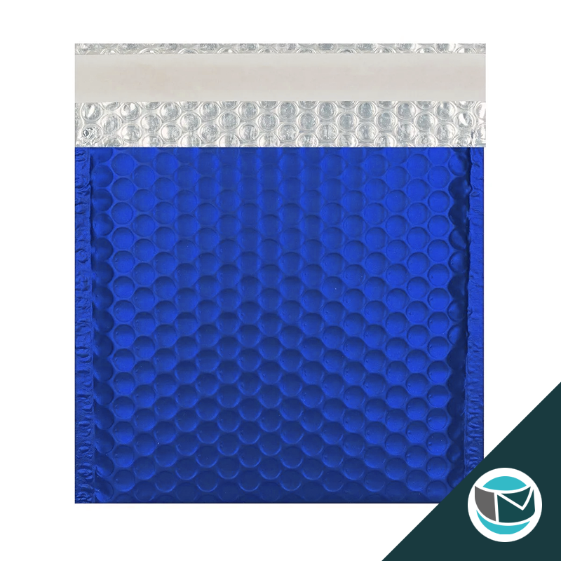 Metallic Luchtkussen Envelop Mat - 165x165 mm - Donkerblauw
