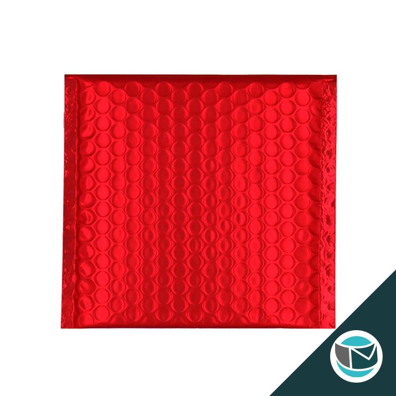 Metallic Luchtkussen Envelop Mat - 165x165 mm - Rood