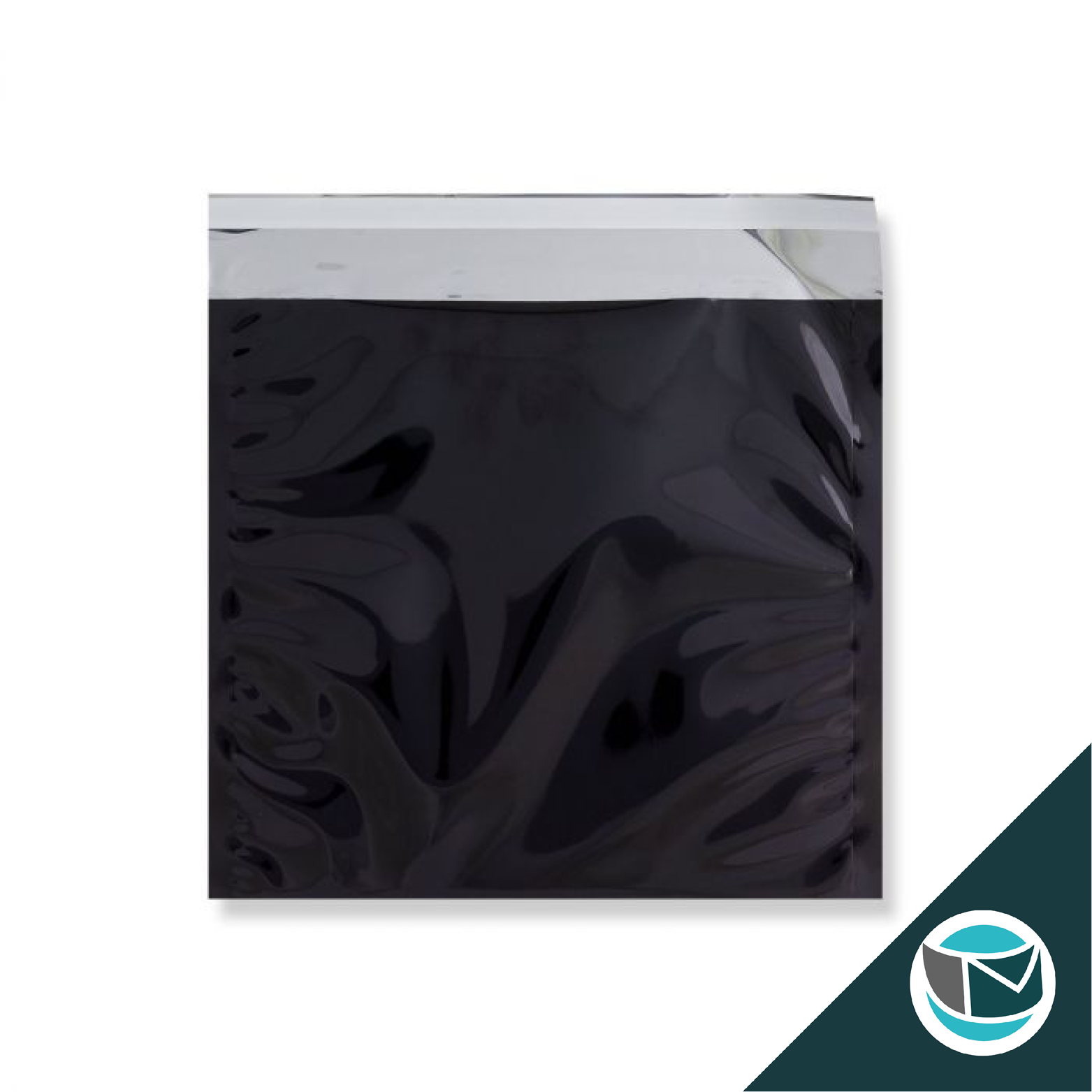 Metallic Folie Envelop (Glans) - 220x220 mm - Zwart
