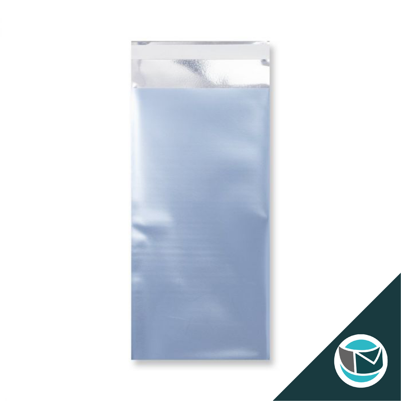 Metallic Folie Envelop (Mat) - 220x110 mm - Lichtblauw