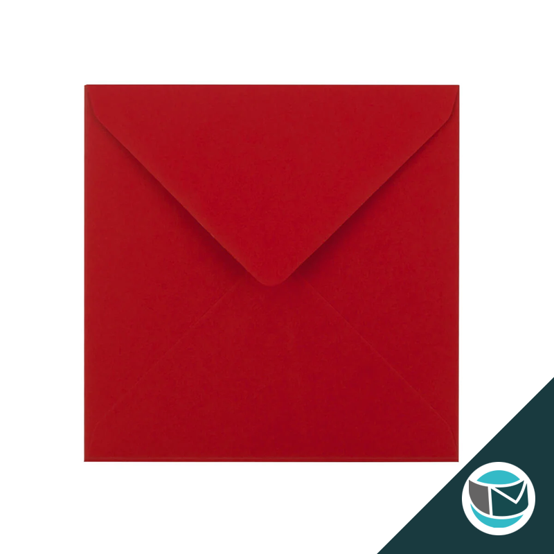 Gekleurde Premium Envelop - 130x130 mm - Donkerrood