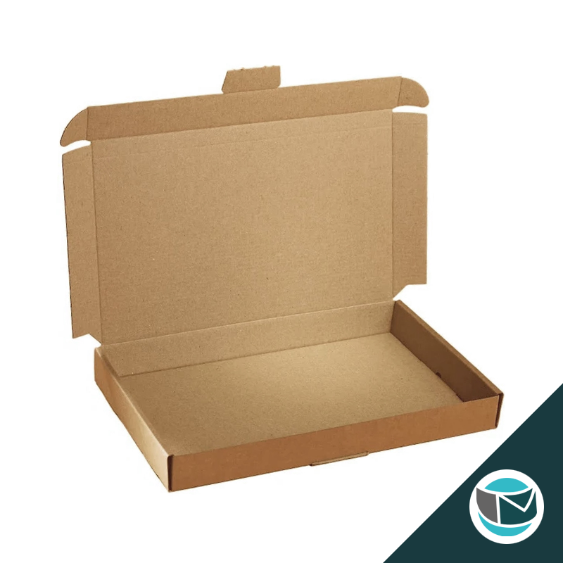 A4 Brievenbusdoos 310x220x28mm, Insteek klep met midden fixatie, Bruin/Bruin