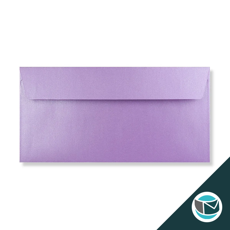 Parelmoer Envelop - 110x220 mm - Lila Strip 120 grams