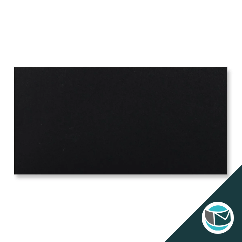 Wenskaart Envelop met Puntklep Strip - 110x220 mm (DL) - Zwart