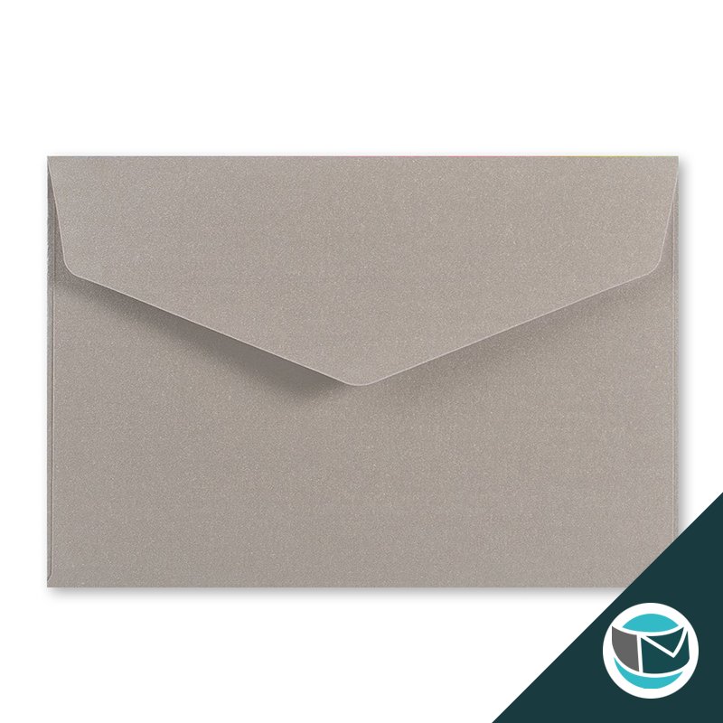 Wenskaart Envelop met Puntklep Strip - 62x94 mm - Zilver