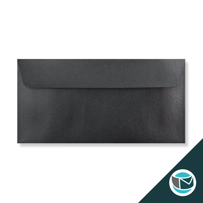Parelmoer Envelop - 110x220 mm  - Donkergrijs Strip 120 grams