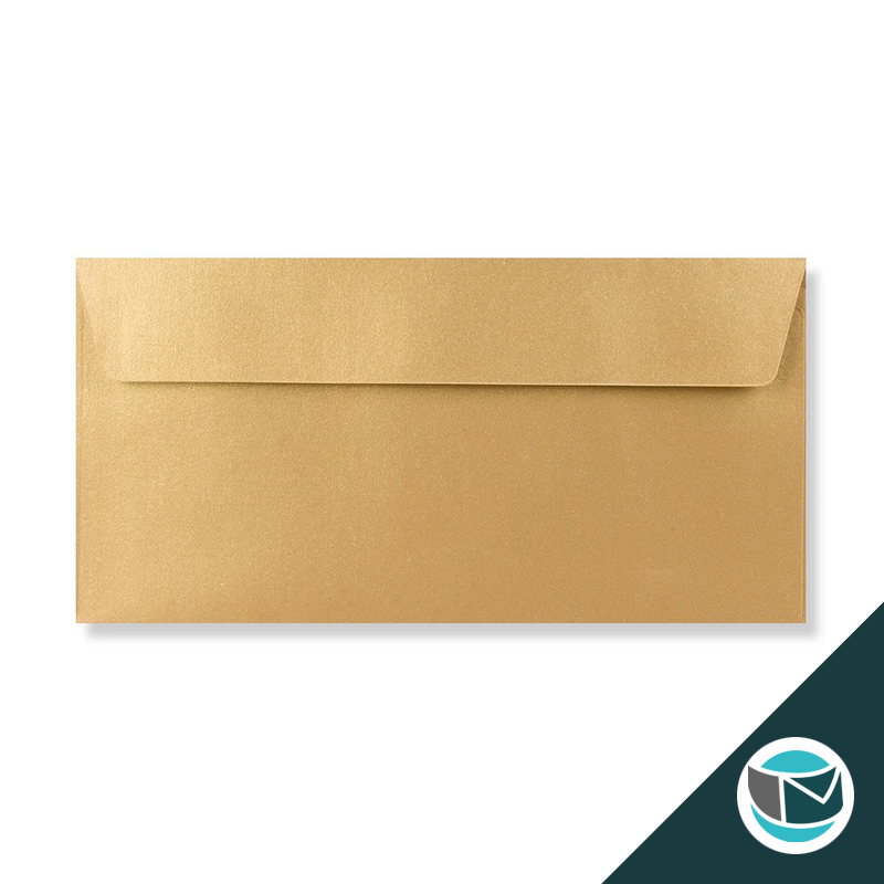 Luxe Wenskaart Envelop - 110x220 mm - Goud Strip