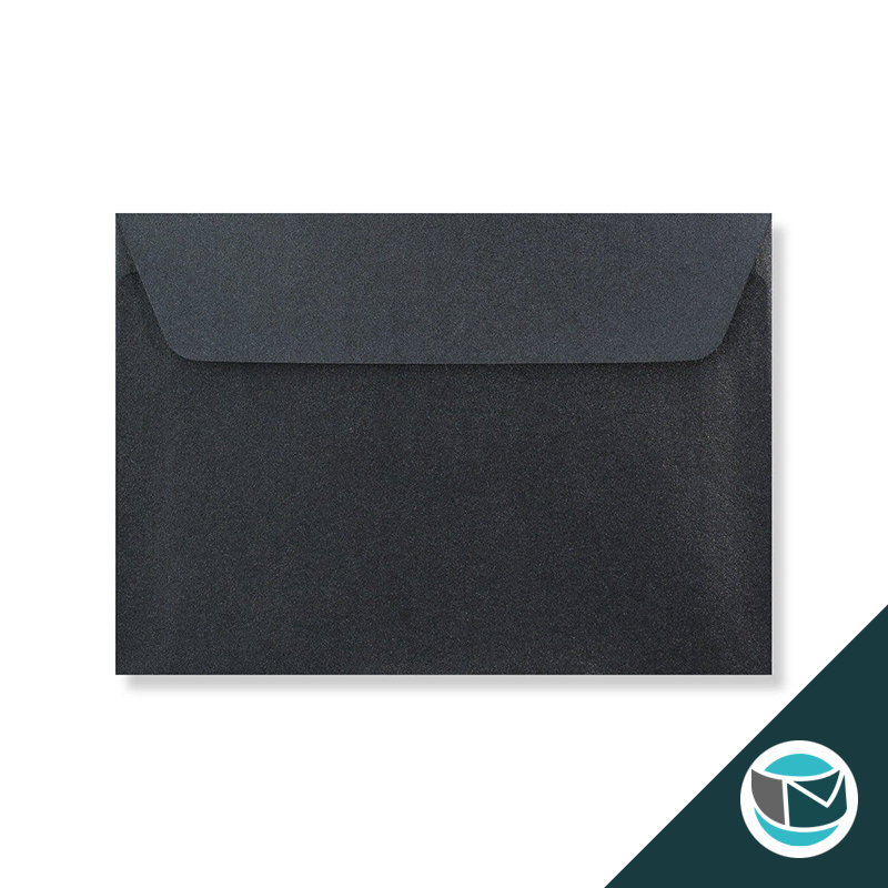 Parelmoer Envelop - 114x162 mm (C6)  - Donkergrijs Strip 120 grams