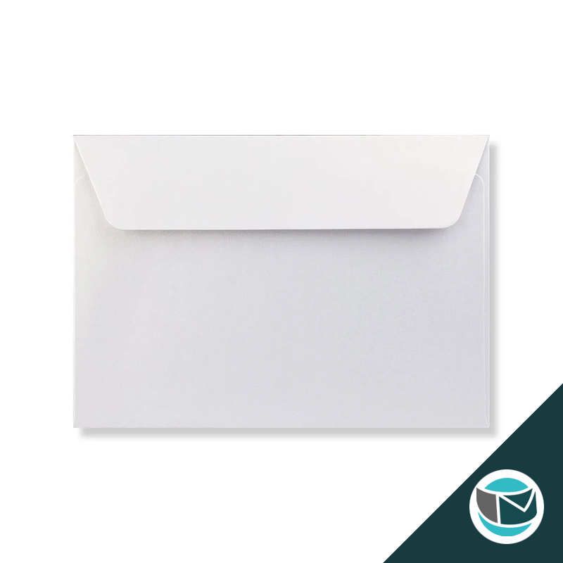 Parelmoer Envelop - 114x162 mm (C6)  - Wit Strip 120 grams