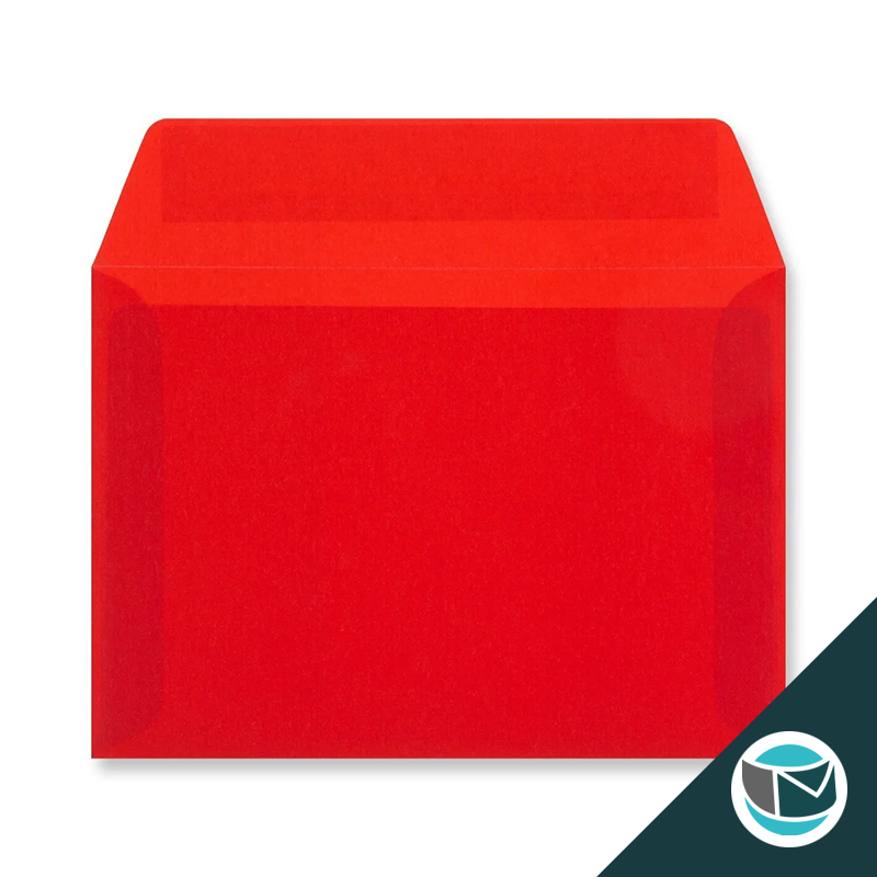 Transparante Envelop - 114x162 mm (C6) - Rood
