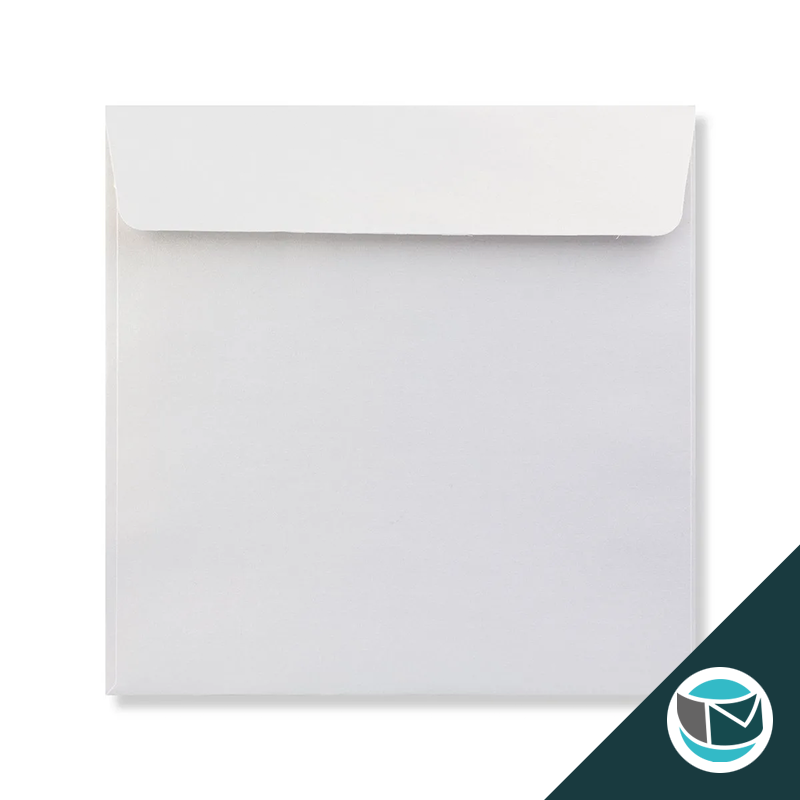 Parelmoer Envelop - 155x155 mm  - Wit Strip 120 grams